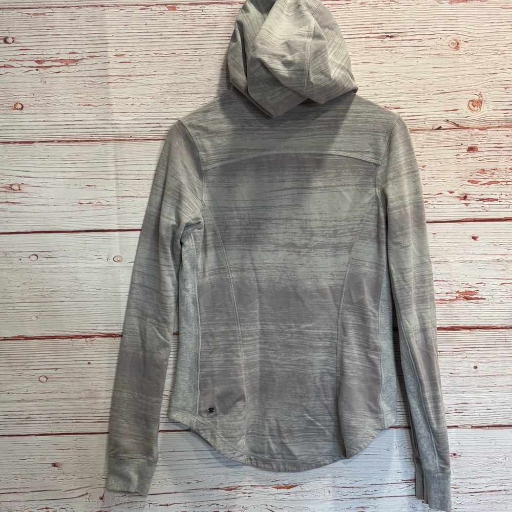 Lululemon Post Sweat Pullover Righteous Stripe Silver / Heathered Light Grey 8 - Picture 13 of 16